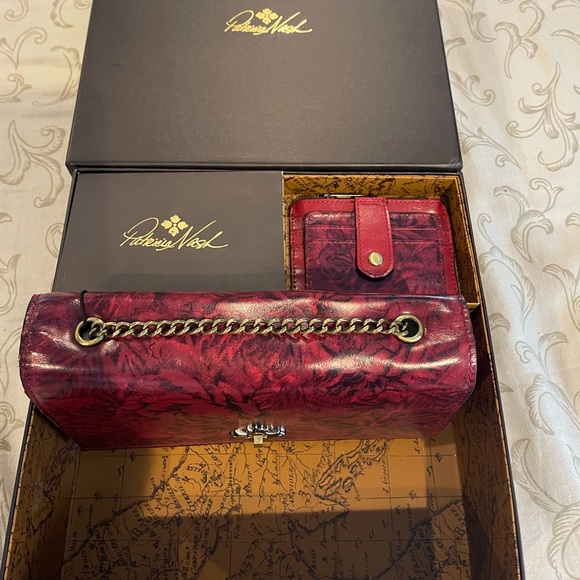 Patricia Nash Handbags - Patricia Nash handbag and wallet, Etched Rose, red in color